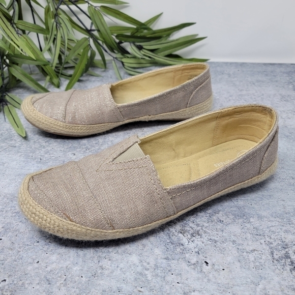 Mootsies Tootsies | Beige Sparkly Espadrille Flats - Picture 4 of 8
